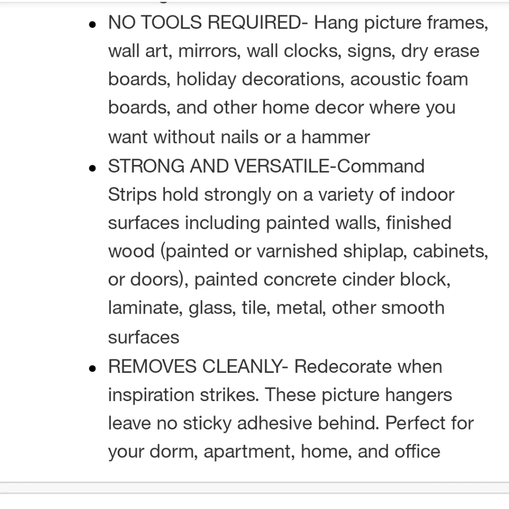 Command 12 Sets of Medium - 16 Sets of Large Size Picture Hanging Strips
